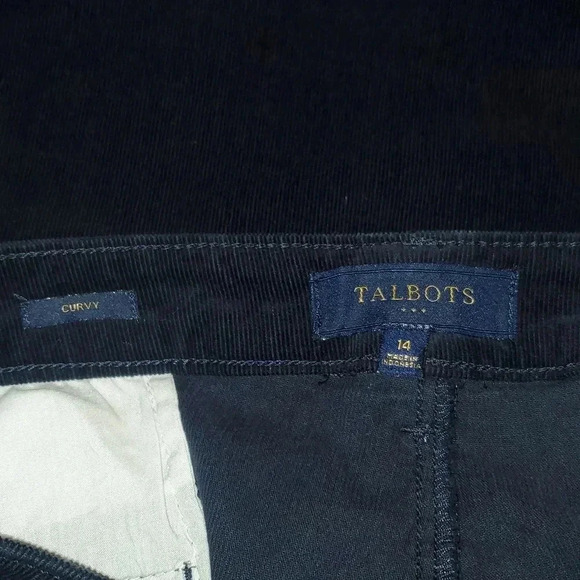 Talbots Corduroy Straight Leg Pant w Stretch Size 14 Dark Blue - Picture 10 of 13